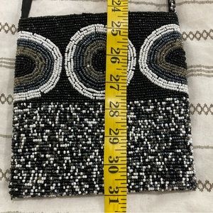 Beaded black and white purse